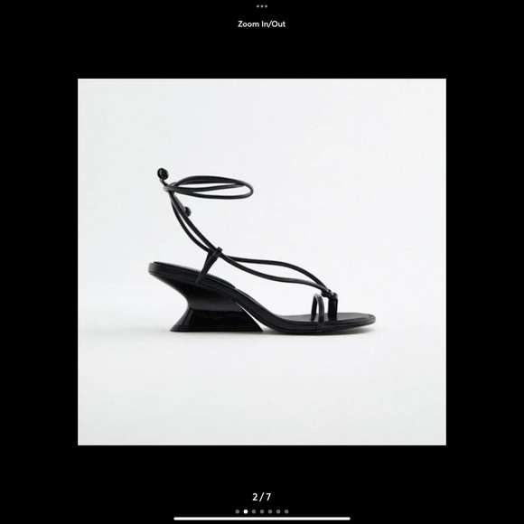 NWT Zara black wedge sandals - Picture 7 of 9